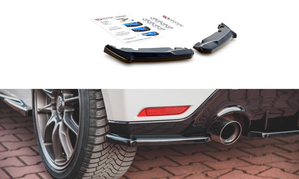 Heck Ansatz Flaps Diffusor V.1 für Toyota GR Yaris Mk4 schwarz Hochglanz
