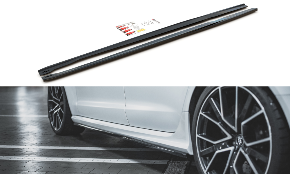 Seitenschweller Ansatz für V.2 für Audi RS6 C7 Carbon Look