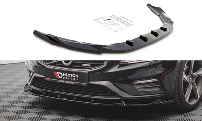 Front Ansatz V.1 für Volvo S60 R-Design Mk2 Facelift schwarz Hochglanz