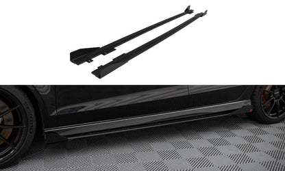 Street Pro Seitenschweller Ansatz für V.1 für + Flaps Audi RS3 Limousine 8V Facelift schwarz Hochglanz