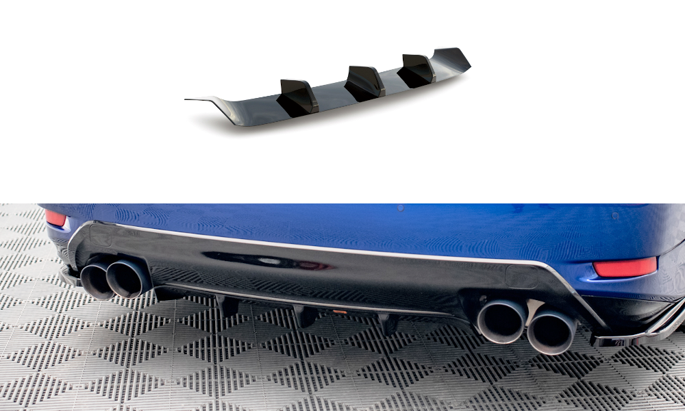 Diffusor Heck Ansatz für Lexus GS F Mk4 Facelift schwarz Hochglanz