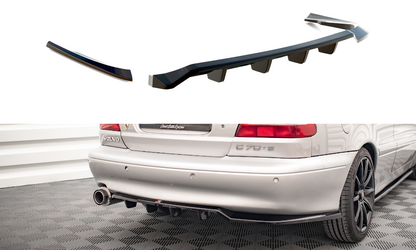 Mittlerer Cup Diffusor DTM Look Heck Ansatz für Volvo C70 Mk1 schwarz Hochglanz