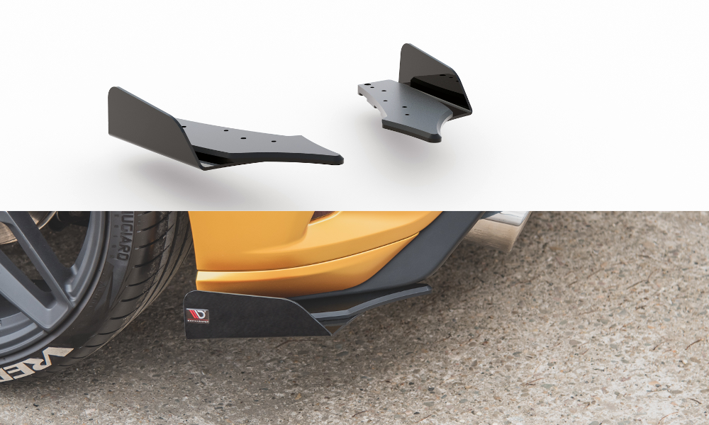 Street Pro Heck Ansatz Flaps Diffusor +Flaps für Ford Focus ST Mk4 schwarz Hochglanz