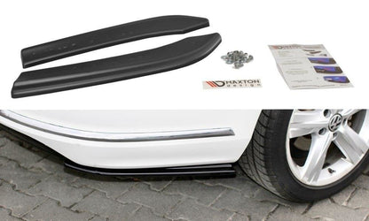Heck Ansatz Flaps Diffusor für Vw Passat B7 R-Line Variant Carbon Look