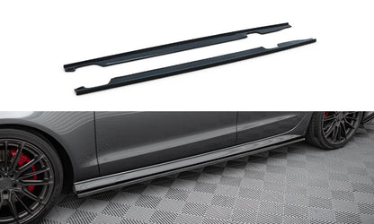Dokładki Progów Audi S6 / A6 S-Line / A6 C7 FL  schwarz Hochglanz