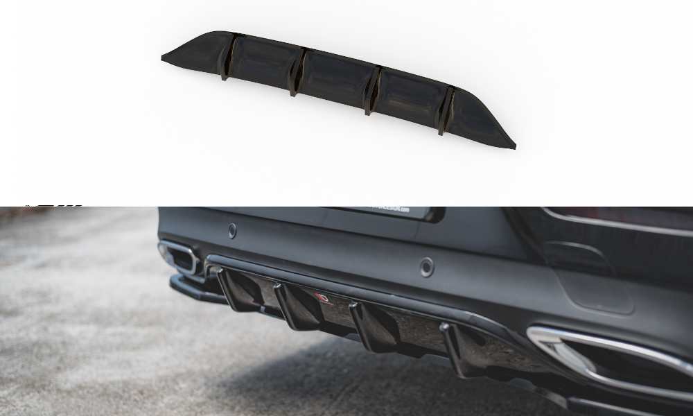 Diffusor Heck Ansatz für Mercedes-Benz CLS AMG-Line C257 schwarz Hochglanz
