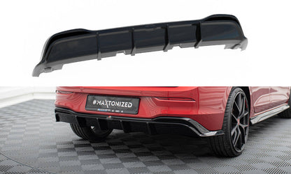 Diffusor Heck Ansatz für VW Golf GTE / R-Line Mk8 / Mk8 Facelift schwarz Hochglanz