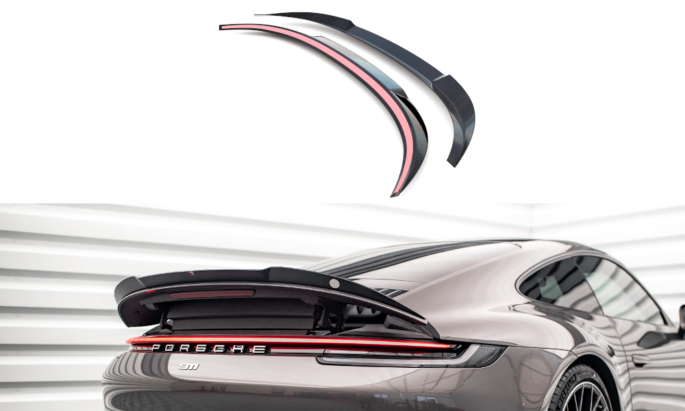 Spoiler CAP für Porsche 911 Carrera 4S 992 schwarz Hochglanz