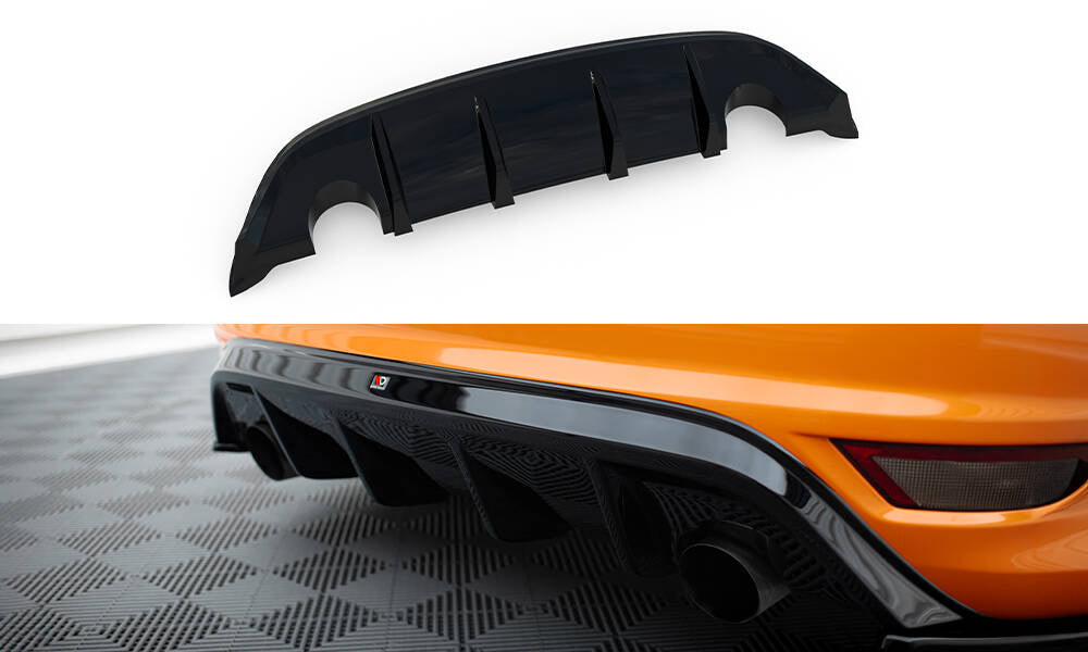 Diffusor Heck Ansatz für Ford Focus ST Mk2 FL schwarz Hochglanz