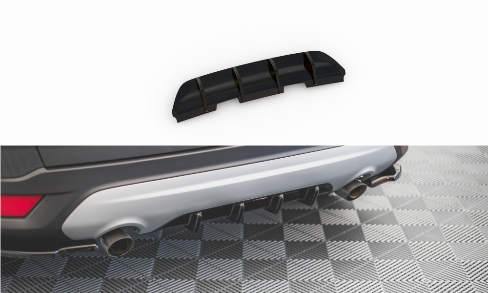Diffusor Heck Ansatz für Ford Escape Mk3 schwarz Hochglanz