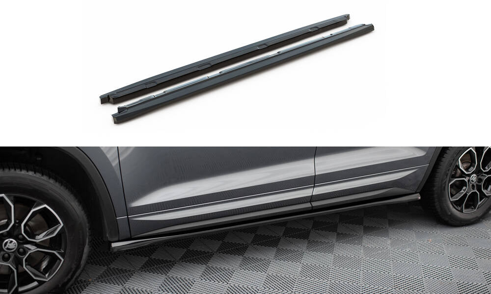 Seitenschweller Ansatz für Skoda Kodiaq Sportline Mk1 Facelift schwarz Hochglanz