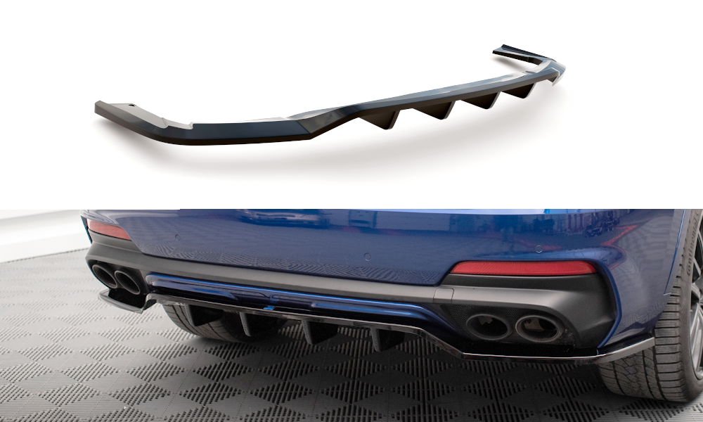 Mittlerer Cup Diffusor DTM Look Heck Ansatz für Maserati Levante GTS Mk1 schwarz Hochglanz