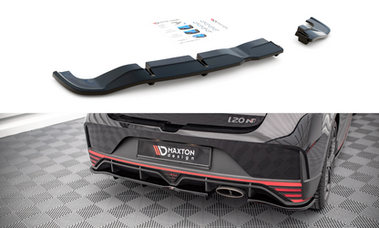 Mittlerer Cup Diffusor DTM Look Heck Ansatz für Hyundai I20 N Mk3 schwarz Hochglanz