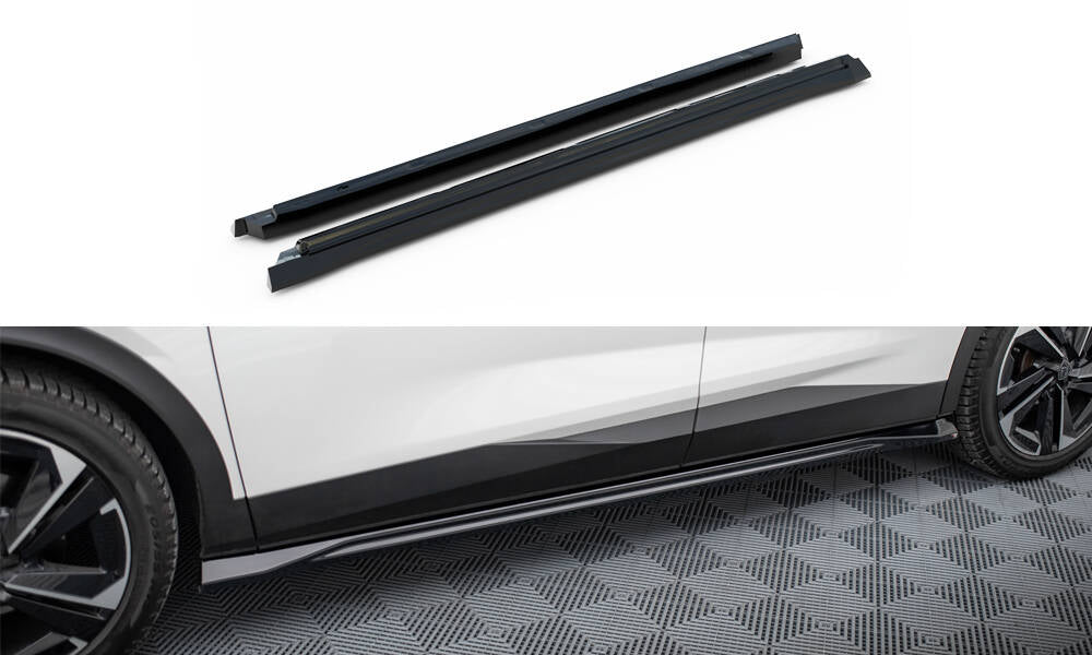 Seitenschweller Ansatz für Peugeot 408 Mk1 schwarz Hochglanz