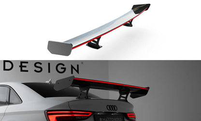 Carbon Spoiler With Internal Brackets Uprights + LED Audi A3 / A3 S-Line / S3 / RS3 Limousine 8V / 8V Facelift