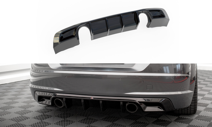 Diffusor Heck Ansatz für Audi TT S-Line 8S schwarz Hochglanz