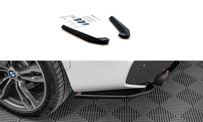 Heck Ansatz Flaps Diffusor für BMW X1 M-Paket F48 / F48 Facelift schwarz Hochglanz