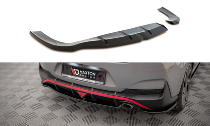 Heck Ansatz Flaps Diffusor für Hyundai I30 Fastback N-Line Mk3 Facelift schwarz Hochglanz