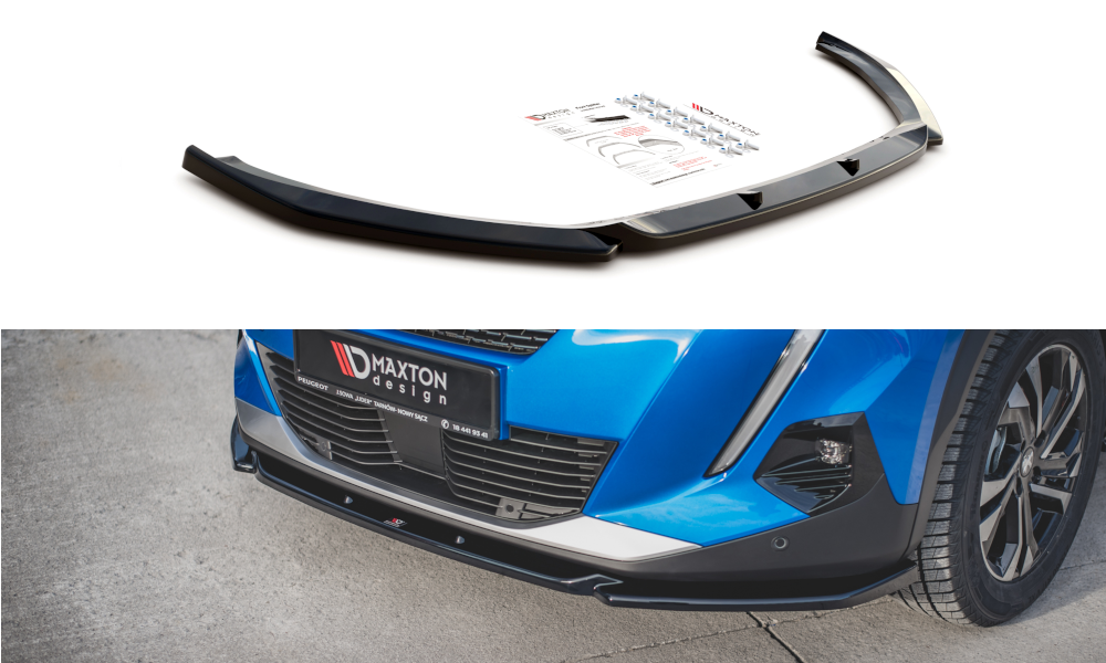 Front Ansatz V.2 für Peugeot 2008 Mk2 schwarz Hochglanz