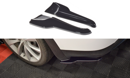 Heck Ansatz Flaps Diffusor V.2 für TESLA MODEL X  schwarz Hochglanz