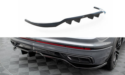 Mittlerer Cup Diffusor DTM Look Heck Ansatz für VW Tiguan Allspace R-Line Mk2 Facelift schwarz Hochglanz