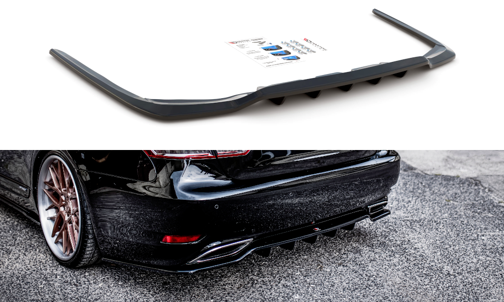 Mittlerer Cup Diffusor DTM Look Heck Ansatz für Lexus LS Mk4 Facelift schwarz Hochglanz