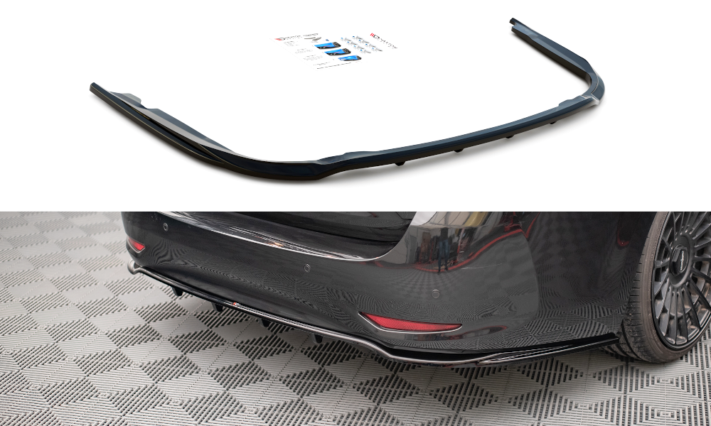 Mittlerer Cup Diffusor DTM Look Heck Ansatz für Toyota Avensis Wagon Mk3 Facelift schwarz Hochglanz