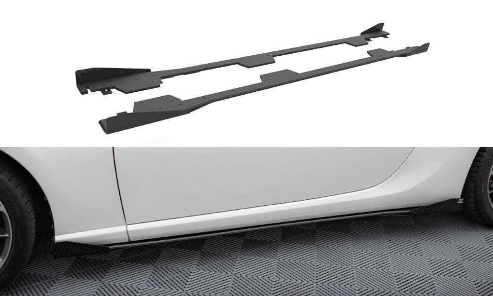 Street Pro Seitenschweller Ansatz + Flaps für Subaru BRZ Mk1 / Mk1 Facelift schwarz Hochglanz