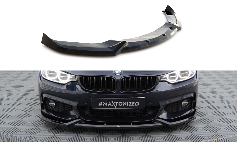 Front Ansatz V.5 für BMW 4er Coupe / Gran Coupe / Cabrio M-Paket F32 / F36 / F33 schwarz Hochglanz