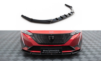 Front Ansatz V.2 für Peugeot 308 Mk3 schwarz Hochglanz