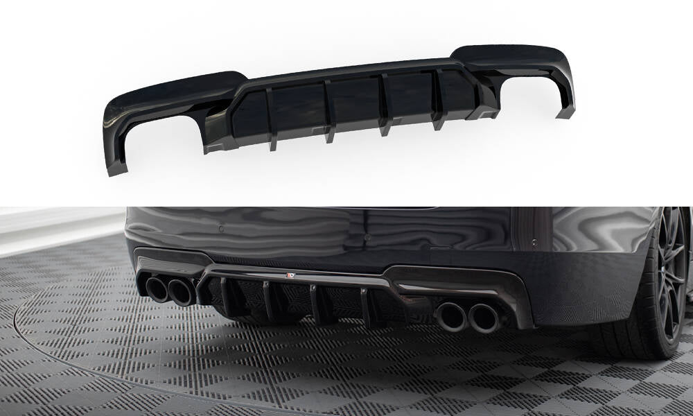Diffusor Heck Ansatz V.2 für BMW 5er M-Paket F10 / F11 (Doppelauspuff li. re.)