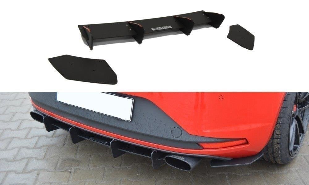 SEAT LEON III CUPRA Diffusor Heck Ansatz für Heckschürze für & Heck Ansatz Flaps Diffusor für