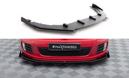 Street Pro Front Ansatz für V.3 +Flaps für Volkswagen Golf GTI Mk6 schwarz Hochglanz