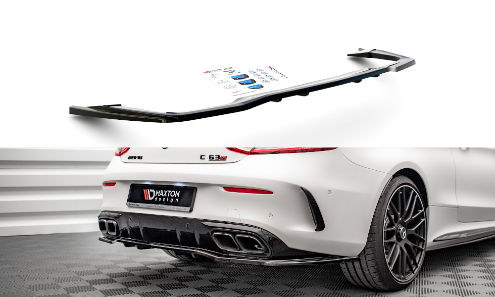 Mittlerer Cup Diffusor DTM Look Heck Ansatz für Mercedes-AMG C 63 AMG Coupe AMG Aero Pack C205 Facelift schwarz Hochglanz