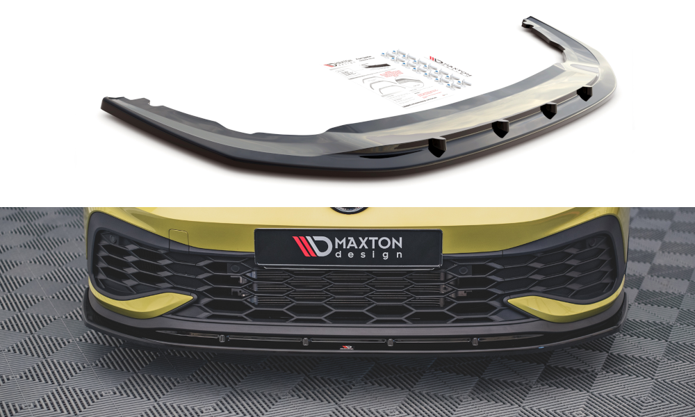 Front Ansatz V.4 für VW Golf GTI Clubsport Mk8 schwarz Hochglanz
