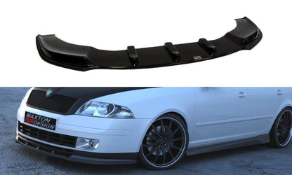 Front Ansatz für Skoda Octavia Mk2 schwarz Hochglanz