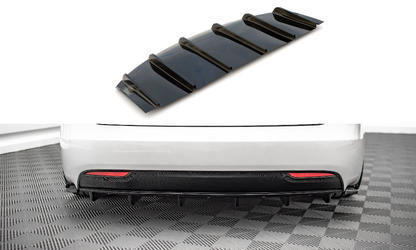 Diffusor Heck Ansatz für Tesla Model S Facelift schwarz Hochglanz