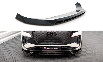 Front Ansatz V.2 für Audi Q4 e-tron Sportback S-line Mk1 schwarz Hochglanz