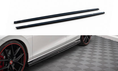 Seitenschweller Ansatz für VW Golf GTI / GTE / GTI Clubsport / GTD / R-Line Mk8 schwarz Hochglanz