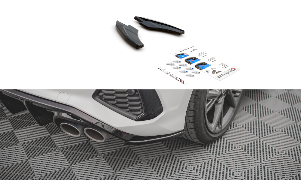 Heck Ansatz Flaps Diffusor V.2 für Audi S3 Sportback 8Y Carbon Look