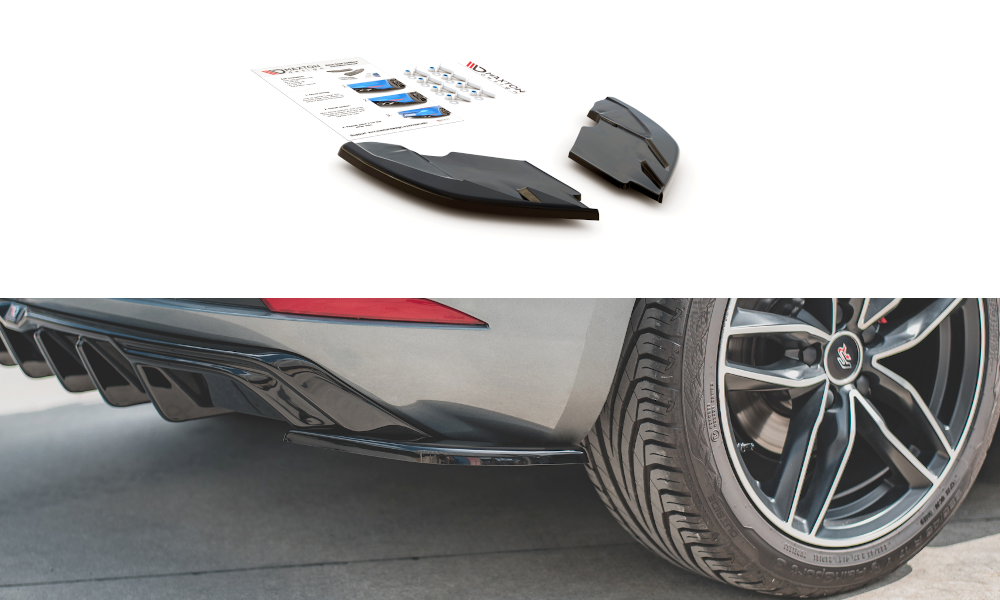 Heck Ansatz Flaps Diffusor für SEAT Leon Mk3 FR Facelift schwarz Hochglanz