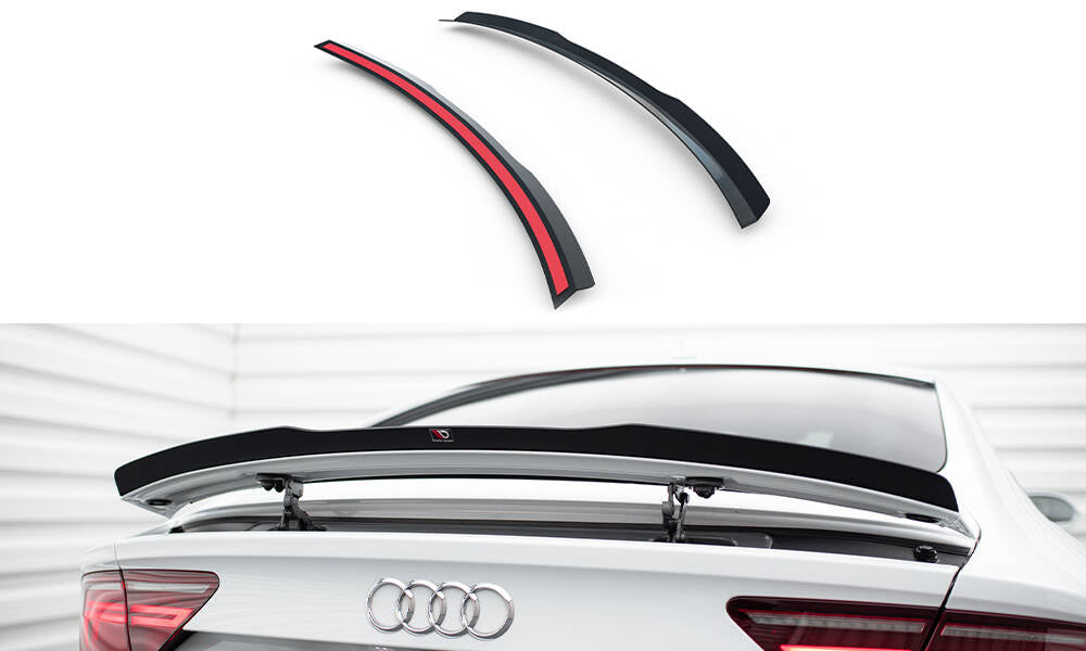 Spoiler CAP für Audi A7 / S7 / A7 S-Line C7 / C7 Facelift schwarz Hochglanz