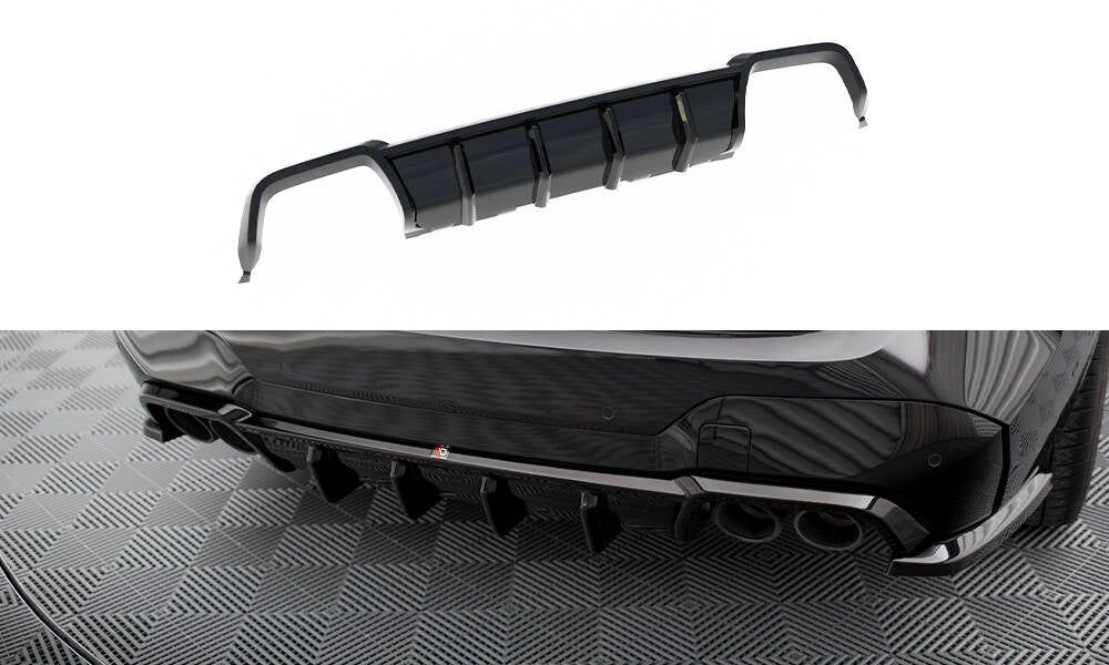 Diffusor Heck Ansatz für BMW X3 M F97 / F97 Facelift schwarz Hochglanz