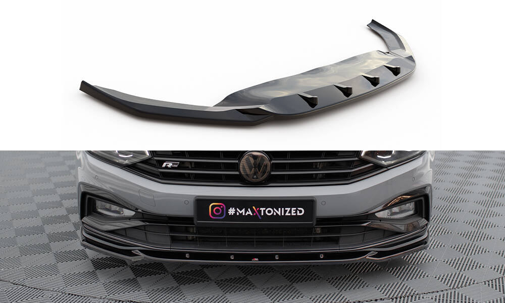 Front Ansatz V.2 für VW Passat R-Line B8 Facelift schwarz Hochglanz