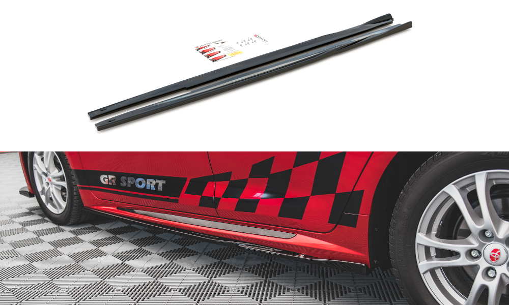 Seitenschweller Ansatz für Toyota Corolla GR Sport Hatchback XII schwarz Hochglanz