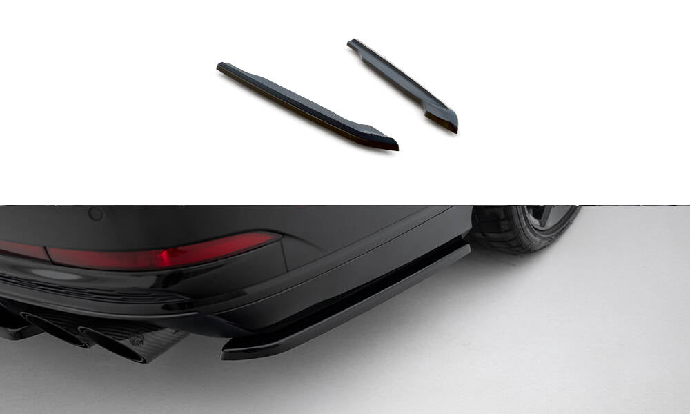 Heck Ansatz Flaps Diffusor für Audi S8 D5 schwarz Hochglanz