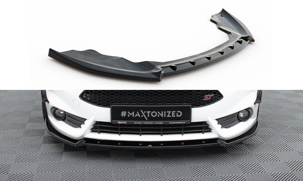 Front Ansatz V.4 für Ford Fiesta ST Mk7 Facelift schwarz Hochglanz