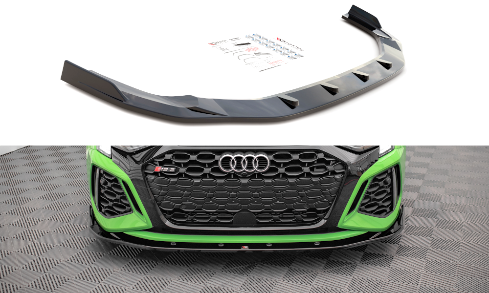 Front Ansatz V.2 für Audi RS3 Limousine 8Y schwarz Hochglanz