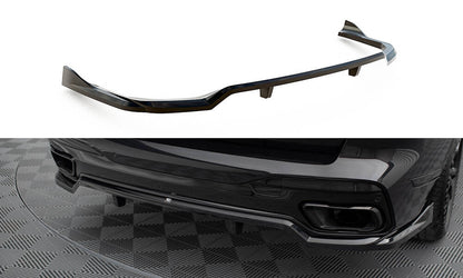 Mittlerer Cup Diffusor DTM Look Heck Ansatz für BMW X7 M-Paket G07 Facelift schwarz Hochglanz
