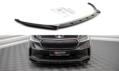 Front Ansatz V.2 für Skoda Enyaq iV schwarz Hochglanz